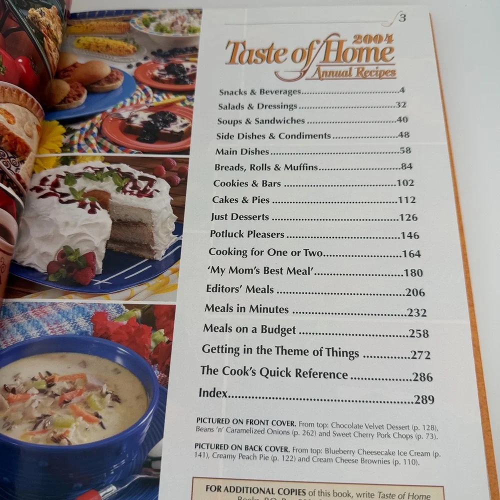 Taste of Home 2004 Annual Recipes Cookbook - Colorful Cover